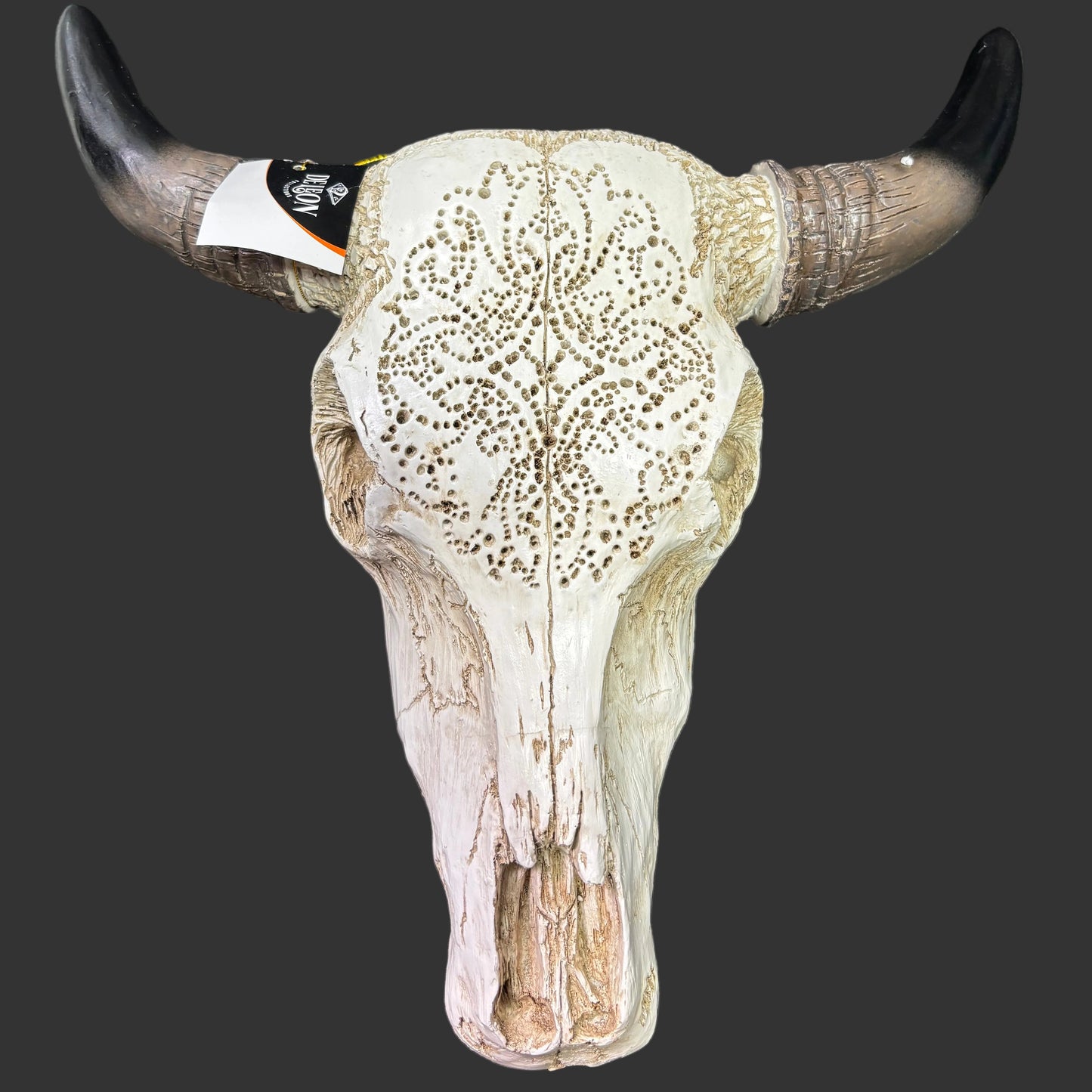 Wolf & Sparrow Decorative Western Polyresin Bull Skull Hanging Wall Décor