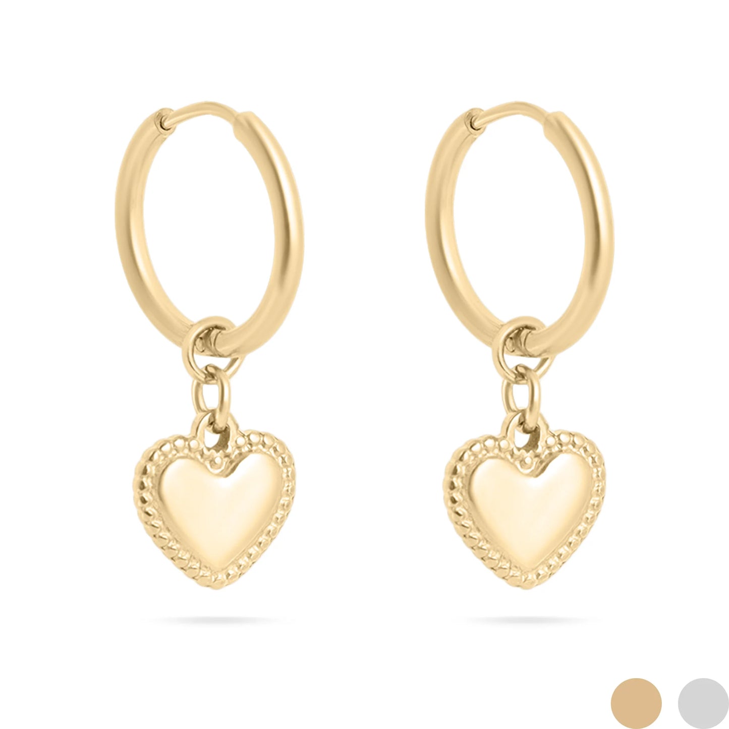 Wolf & Sparrow "Dainty Heart" Hoop Earrings