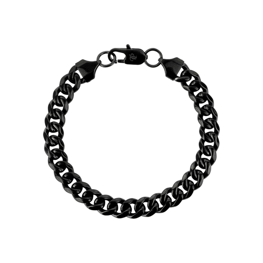 Wolf & Sparrow "Bold Black" Cuban Bracelet (8MM)