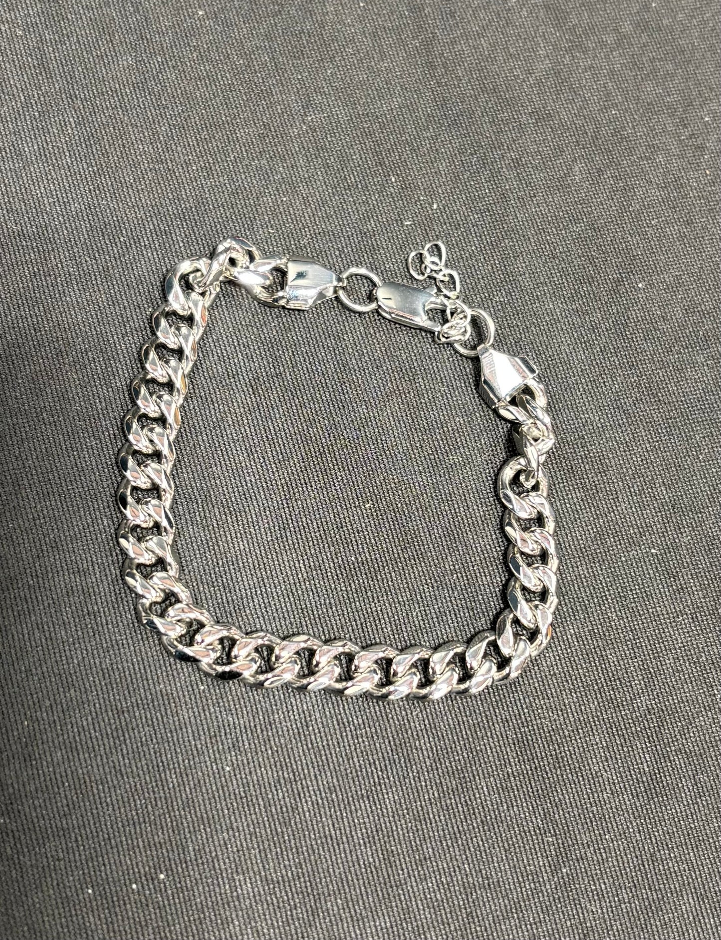 Wolf & Sparrow "Shining Steel" Stainless Steel Cuban Bracelet (8MM)