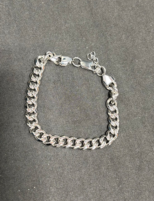 Wolf & Sparrow "Shining Steel" Stainless Steel Cuban Bracelet (8MM)