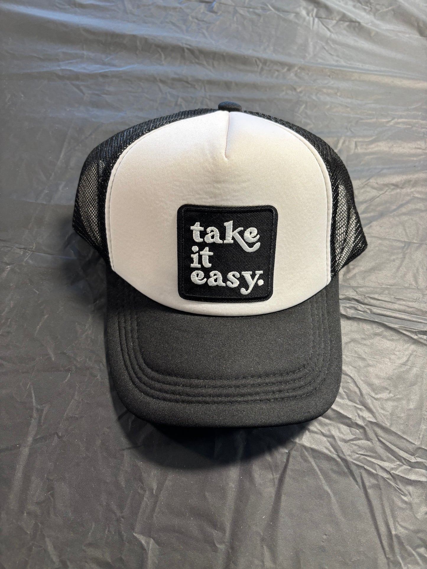 Wolf & Sparrow "Take It Easy" Black Foam Trucker Hat