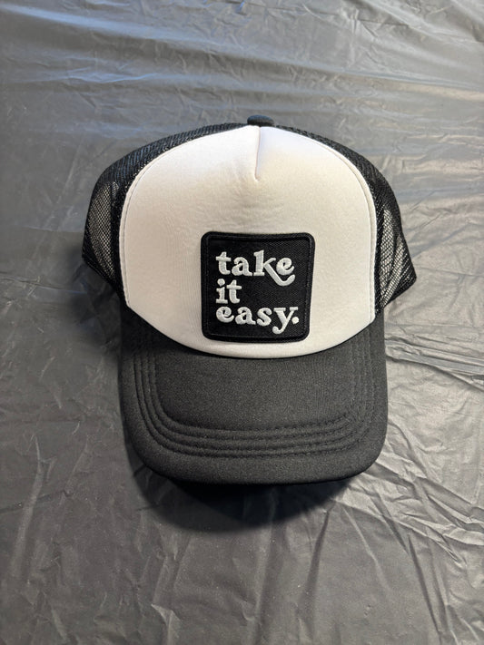 Wolf & Sparrow "Take It Easy" Black Foam Trucker Hat