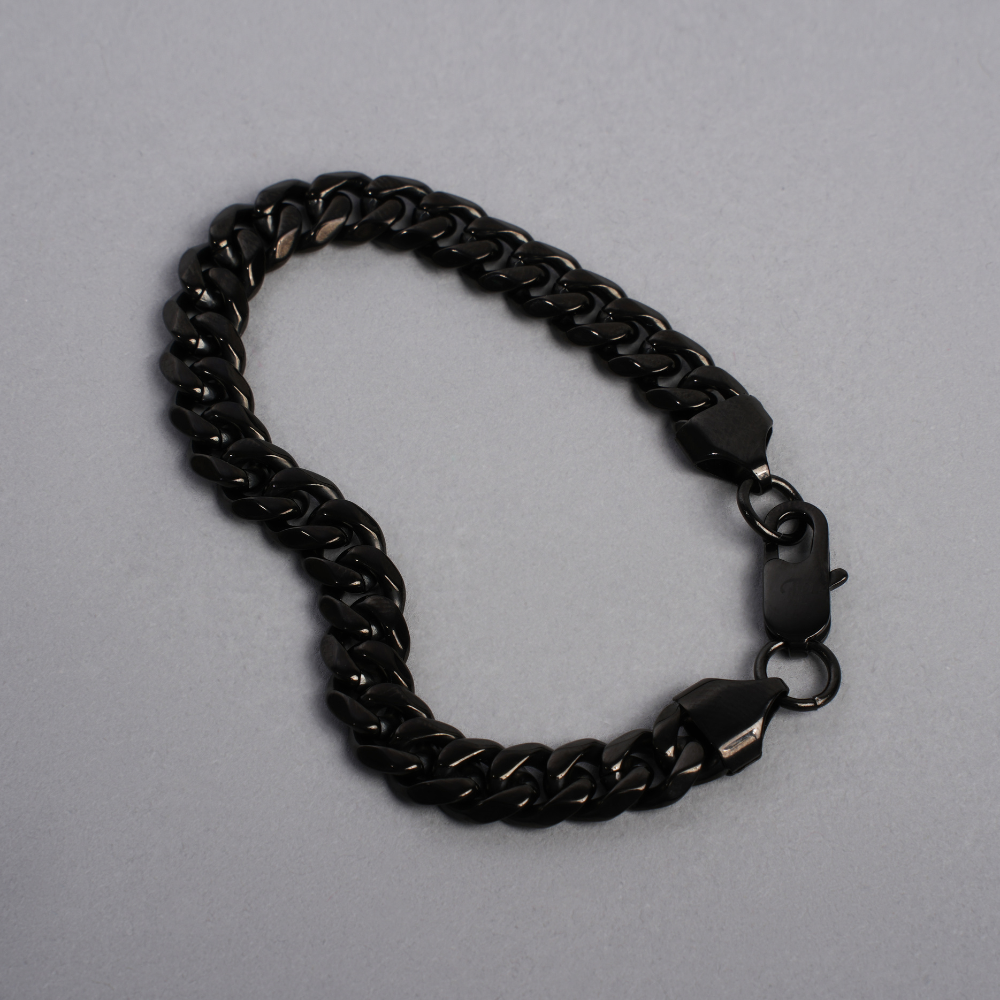 Wolf & Sparrow "Bold Black" Cuban Bracelet (8MM)