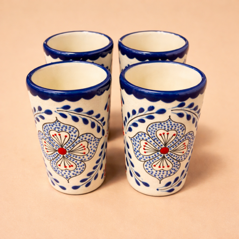 Wolf & Sparrow "Talavera" 4-Pack Shot Glasses