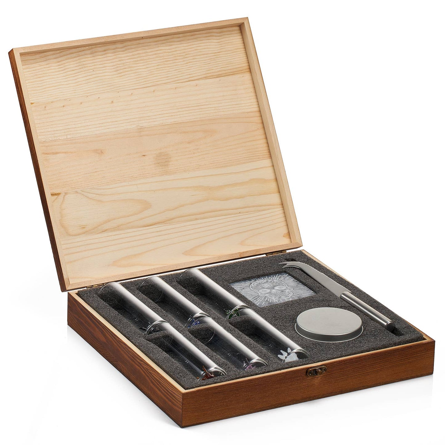 Wolf & Sparrow Tequila Shot Glass & Salt Gift Set- 6 Shot Glasses, Knife