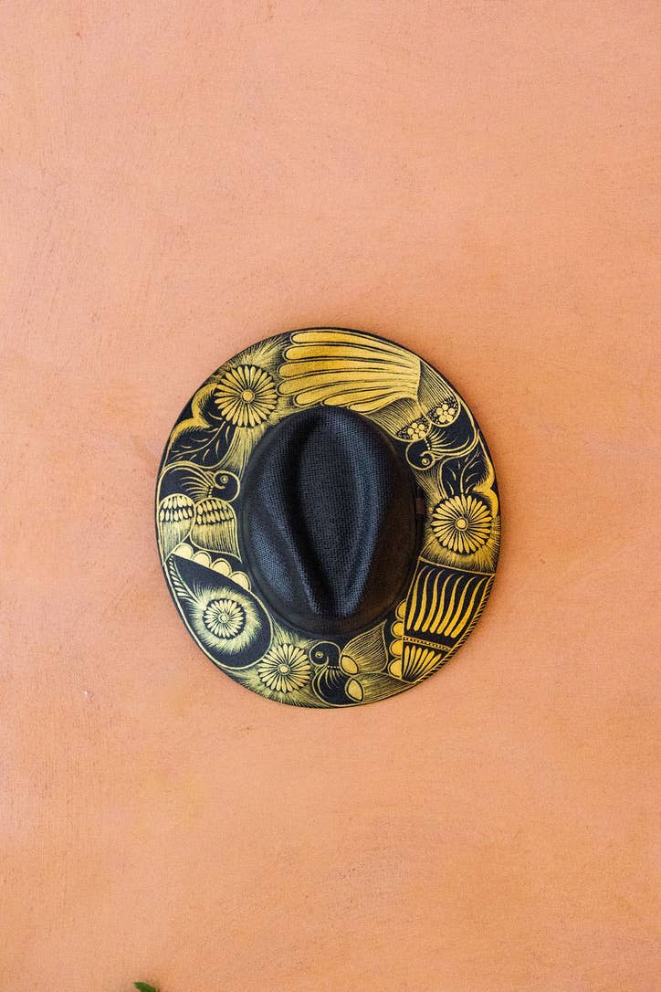 Wolf & Sparrow "Golden" Hand Painted Western Hat - Black and Gold
