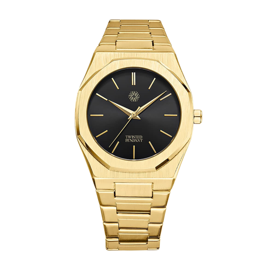 Wolf & Sparrow "Striking" Gold & Black Stainless Steel Watch