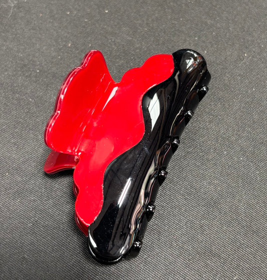 Wolf & Sparrow Red/Black Elegant Claw Clips