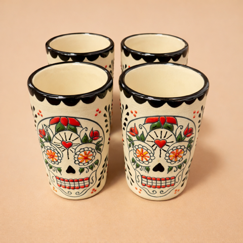 Wolf & Sparrow "Sugar Skull" 4-Pack Shot Glasses