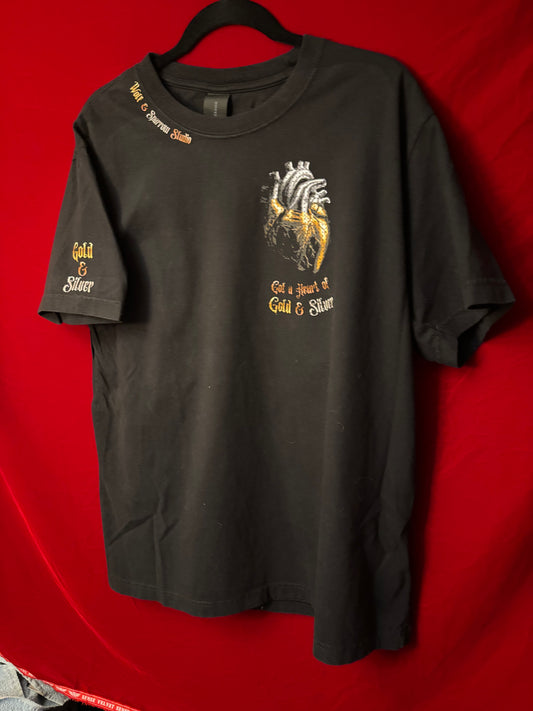 Wolf & Sparrow "Gold & Silver Heart" T-Shirt