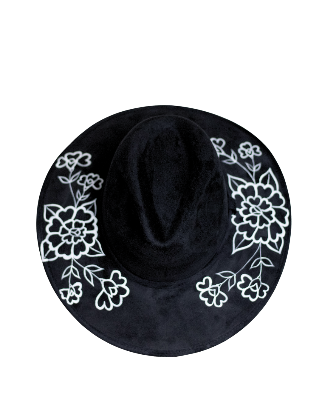 Wolf & Sparrow "Elvira" Hand Painted Western Boho Hat - Black and White