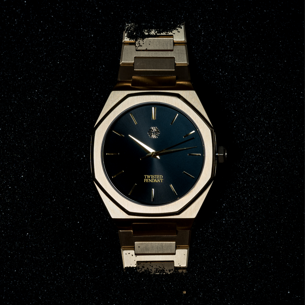 Wolf & Sparrow "Striking" Gold & Black Stainless Steel Watch