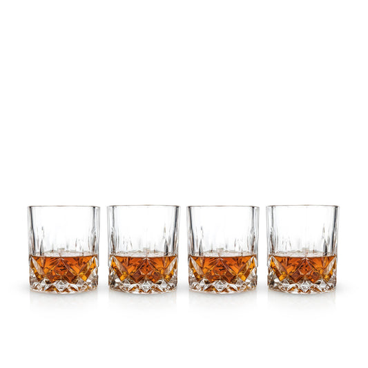 Wolf & Sparrow Vintage Style Crystal Tumblers Set of 4