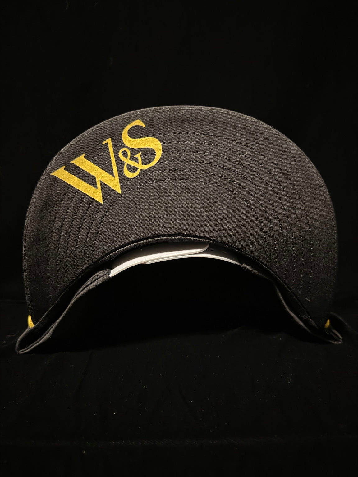 Wolf & Sparrow Radiant Skull SnapBack black underbill detail